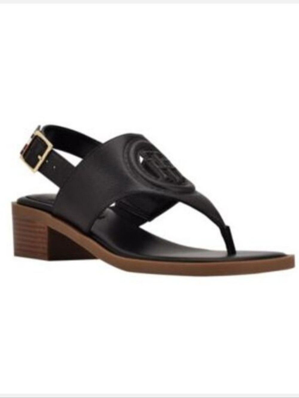 Tommy Hilfiger Olaya Heeled Black Sandals - Womens 9.5